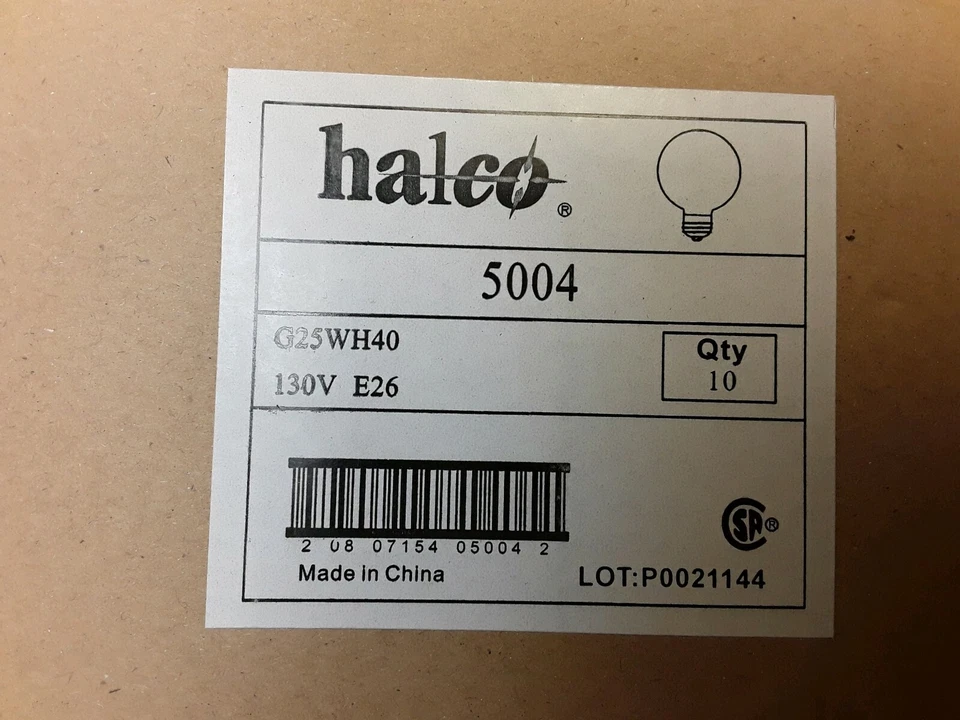 (10 pk) Halco 5004 Decorator 3" Globe Light Bulb G25WH40 - Image 4 of 4