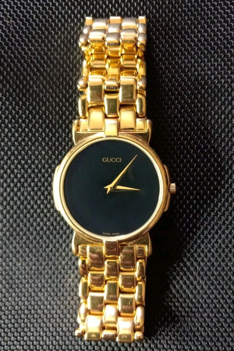 Vintage Gucci Watch 3400 M Gold Plated Swiss Made Quartz