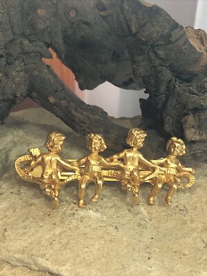 Kirks Folly Romantic Cherub Angel Ornate Gold Rhinestone Hair Clip Barrette Kirks Folly Gold Tone Angel Cherub Ornate Rhinestone  main image 4