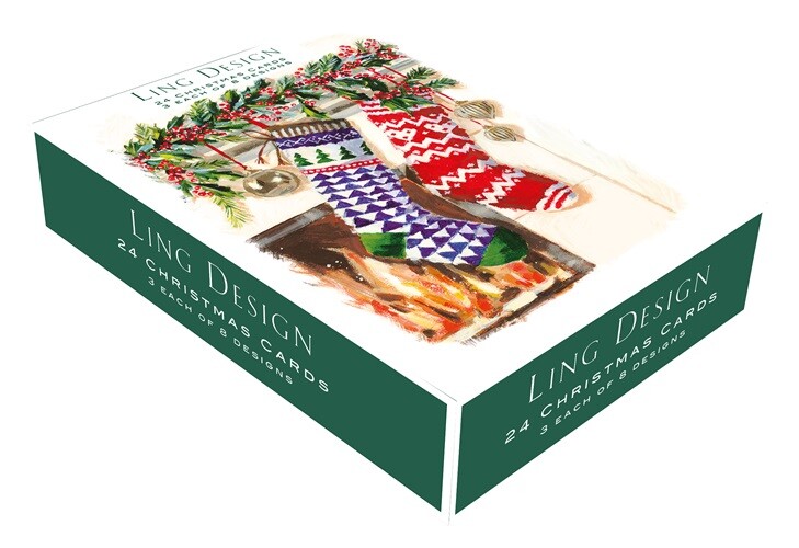 Box Of 24 Assorted Christmas Cards Traditional Cosy Xmas Card Boxes