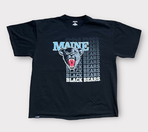 University Of Maine Black Bears T-Shirt Size 2XL Black Short Sleeve Jansport