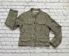 Chicos Womens Size 1 Floral Jacquard Brocade Blazer Jacket Single Breasted
