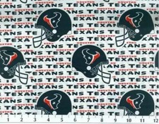 NFL Houston Texans Cotton Fabric Sold by the 1/4 Yard 58"Wide