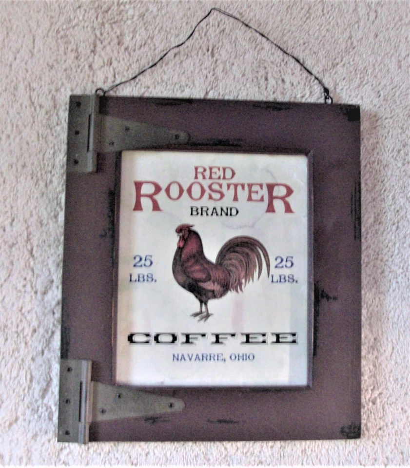 ROOSTER WALL DOOR PLAQUE  14.5" X 12.5" Natural Wood Rustic Look - Image 2 of 3