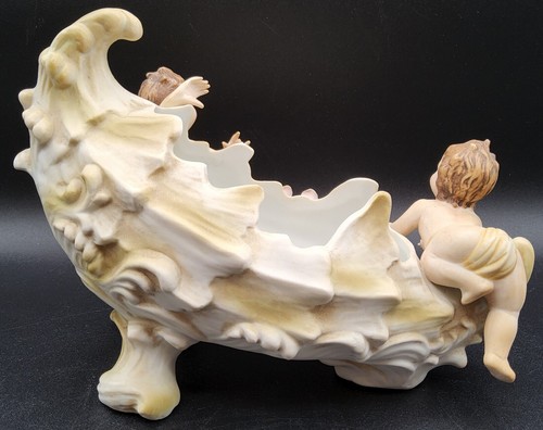 Vintage Hand Painted Lefton China Victorian Cherubs Planter KW862 - Picture 3 of 7