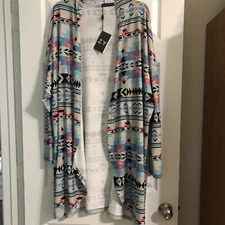 C.O.Z.Y.  XXL Southwest Print Duster Jacket