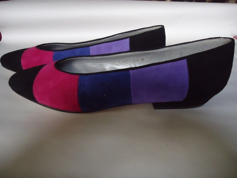 Liz Claiborne Ballet Flats Shoes Suede Multi-Color Women’s  6.5 M Made In Spain