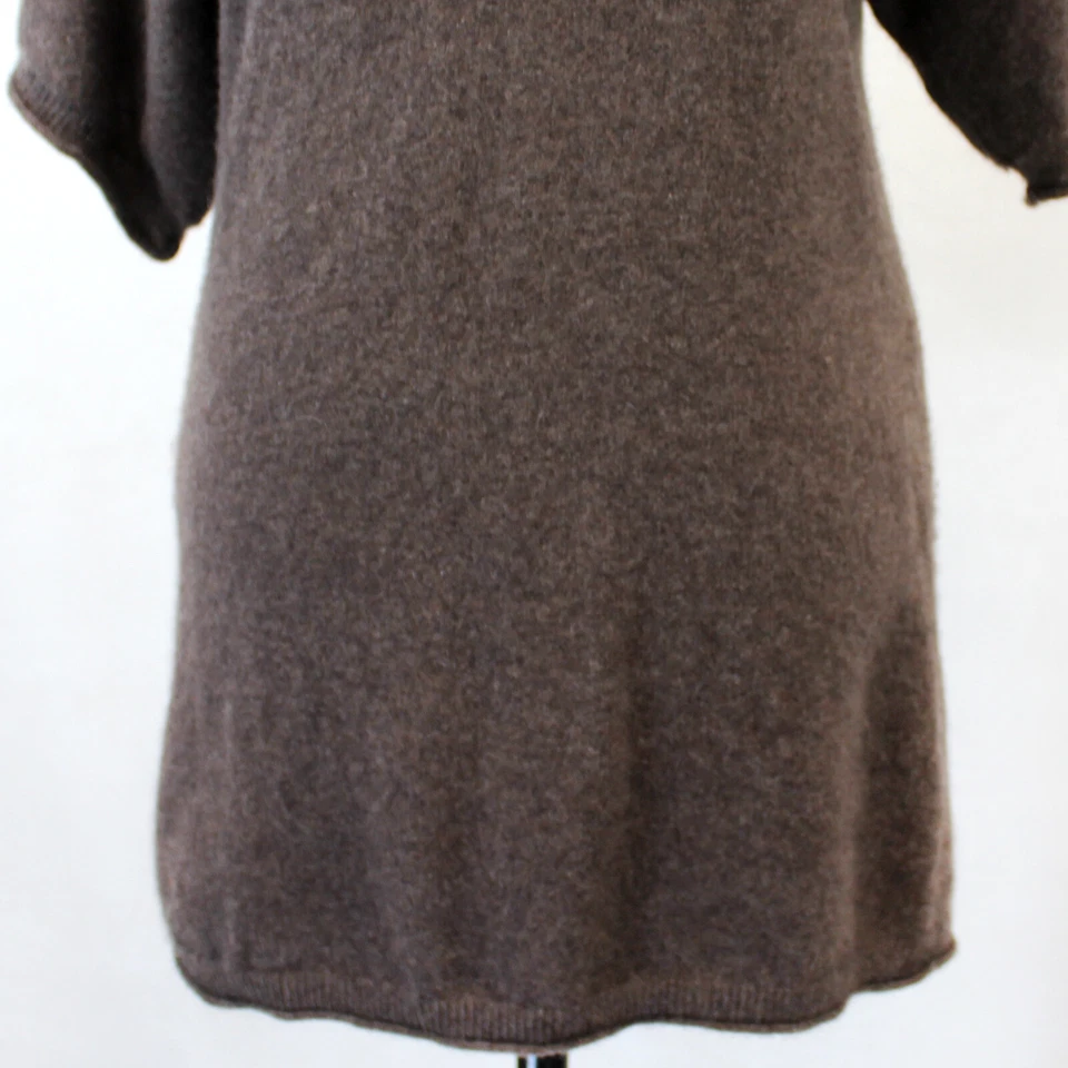 Vestido Suéter Kenar 2 Capas 100% Cachemira Marrón Cuello Tortuga Manga Corta Mediano Foto 4 de 4