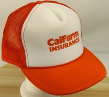 Vintage Califarm Insurance Trucker Hat SnapBack Cap Otto Foam 5 Panel Mesh Farm