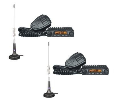 2 Stück SET Albrecht AE 6110 VOX Mini CB-Funkgerät m. Mag-Antenne 30 cm Minim. X