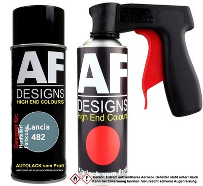 Spraydosen Griff Set für Lancia 482 Azzurro Chiaro Basislack Klarlack Handgriff 
