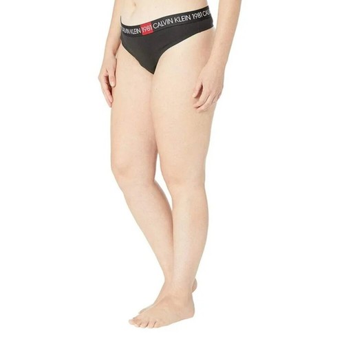Calvin Klein Women's Plus Size 1981 Bold Cotton Thong QF5653 Trippy Size 3X - Picture 3 of 4