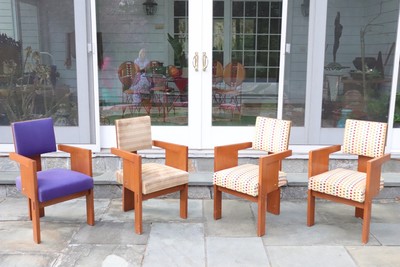 Set of Four Arm Chairs by Andre Sornay, Art Deco, ca. 1932, Lyons France
