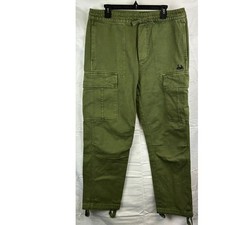 Zara Men's Size XL Drawstring Denim Green Cargo Pants