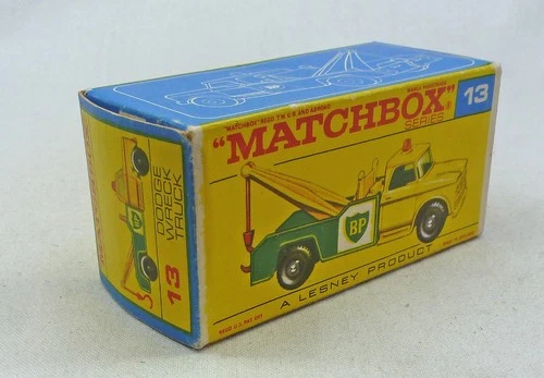Lesney Matchbox Toys MB13d BP Wreck Truck ORIGINAL Empty F Type Box