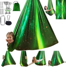 Sensory Swing for Kids Indoor  Outdoor Double Layer Therapy Cuddle Hammock C...