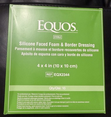 Medline - 4''x4'' Equos Silicone Foam & Border Dressing Box of 10 Exp. 01/2028