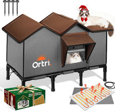 Outdoor Heated Cat House for Outside: Winter Insulated Weatherproof 30" 14" 20"
