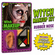 RUBBER WITCH NOSE  MAKEUP KIT Wart Ugly Pointy Wicked Wizard of OZ Costume Tip