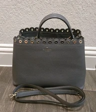 😎😎😎KATE SPADE Gray Pebbled Ltr Satchel Janell Paloma Rd Crossbody Bag R/$329 