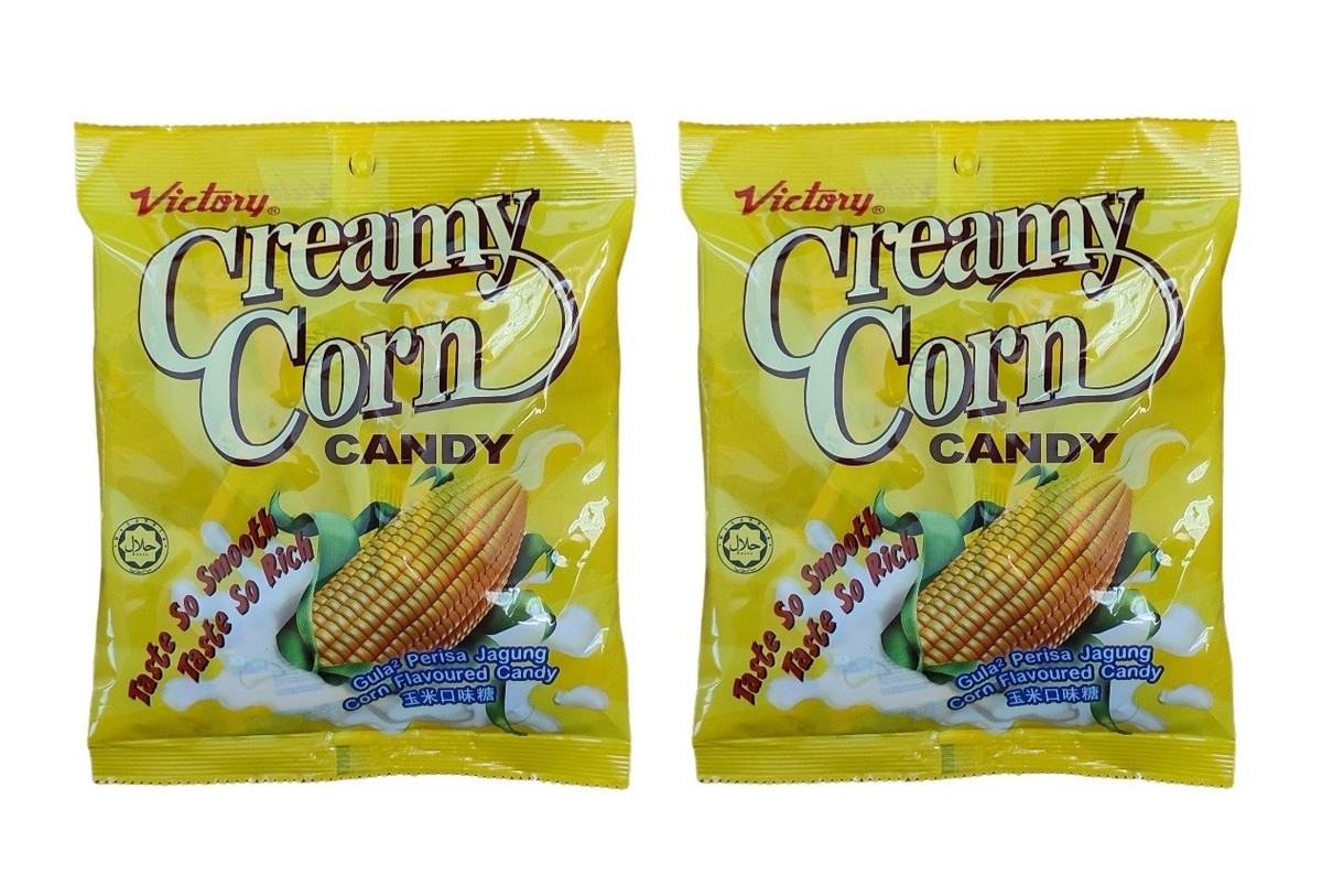 【cody*3mama】　(88)・(81)お菓子交換 2x Victory Creamy Corn Flavour Hard Candy 150g Halal Individually