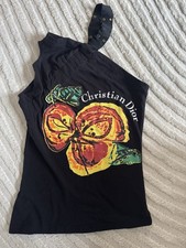 CHRISTIAN DIOR by John Galliano Vintage Logo Printed Top Archive Camisole US 8