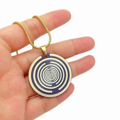 Purple Lakhovsky MWO antenna charm, radionics healing MWO pendant antenna chain