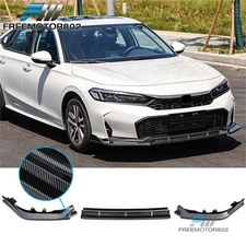 Fits 25-26 Honda Civic IKON Style 3PCS Front Bumper Lip PP Carbon Fiber Print