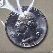 1986 D Washington Quarter 25C Denver Mint Cello Free Shipping