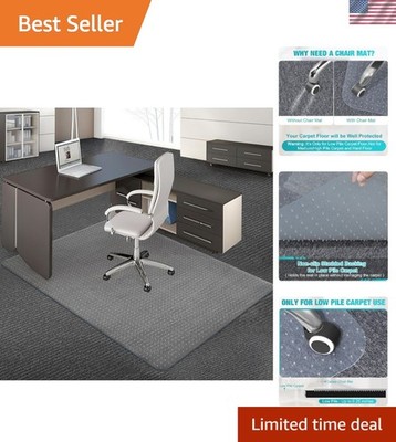 Durable PVC Office Chair Mat 48'' x 60'' - Effortless Glide for Home and Office