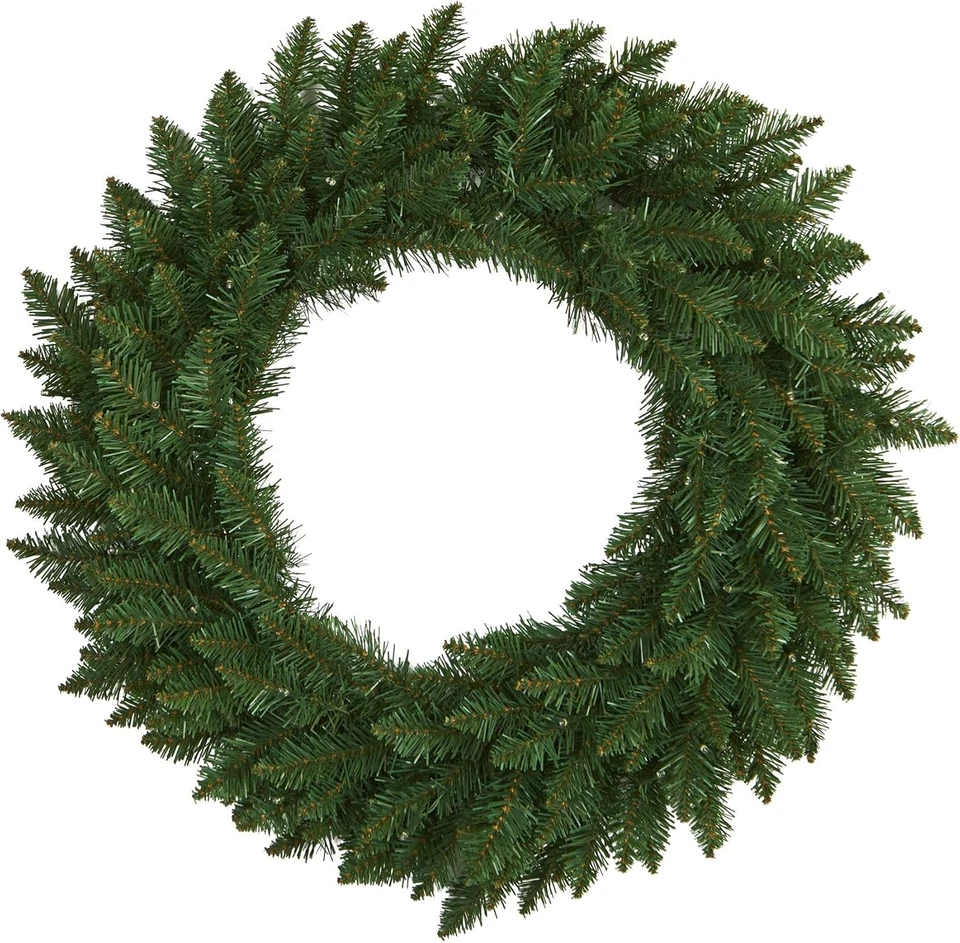 24" Green Pine Artificial Christmas Wreath with 35 LED Lights - Image 4 of 4