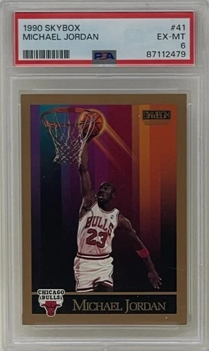 Michael Jordan 1990 Skybox Chicago Bulls NBA Basketball Trading Card #41 PSA 6