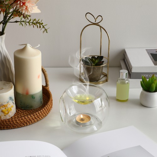 Teelichthalter Klar Aromatherapie Aroma Diffusor Ätherisches Öl Brenner Neu - Bild 4 von 9