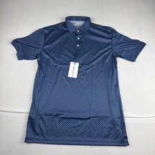 New Collars  Co Mens Blue Geo Performance Dress Collar Shirt large