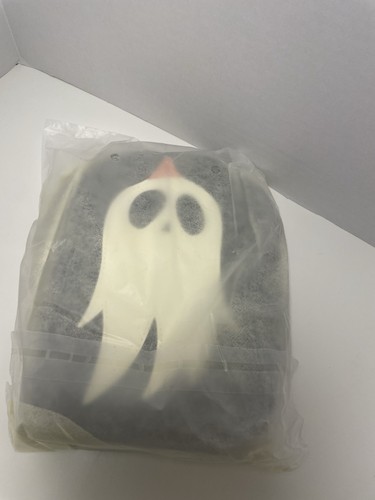 Borsa a tracolla Halloween nera, bianca, fantasma con cappello arancione - Foto 4 di 5