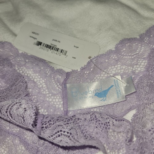 Eberjey Bluebird Amaya Tanga Thong Pale Iris NEW underwear panties LACE - Picture 3 of 3