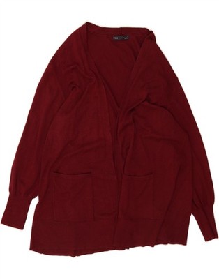 Marks & Spencer Damen Oversize Offen Cardigan Pullover UK 18 XL Burgund DU03