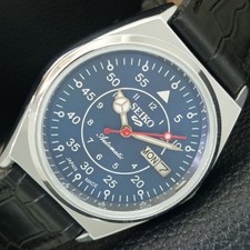 REFURBISHED SEIKO 5 AUTOMATIC 6309A JAPAN MENS VINTAGE BLUE DIAL WATCH a442177-4