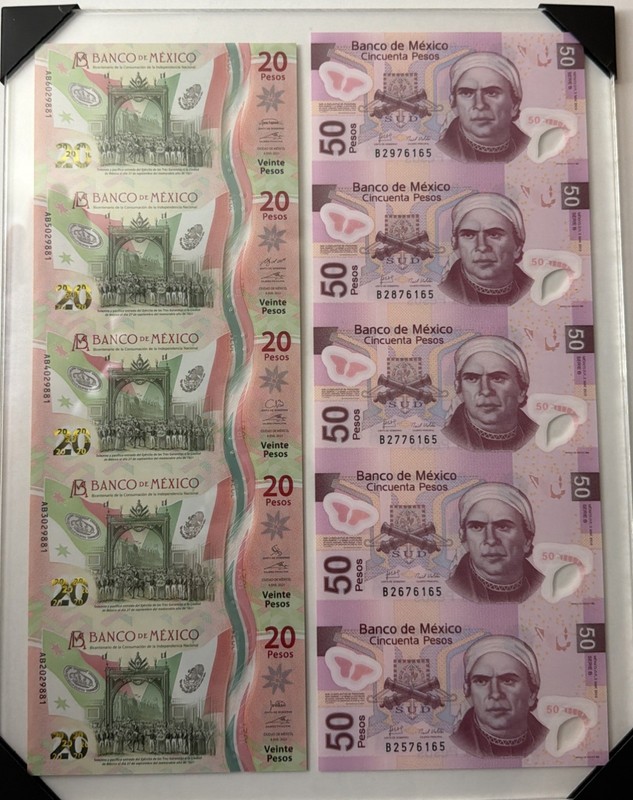 Banco De México 2021  20 Pesos - 2010 50 Pesos