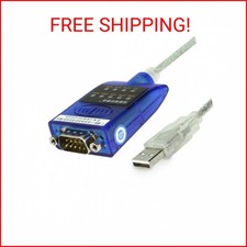 USB to Serial RS-232 Adapter w/ LED Indicators, FTDI Chipset, Supports Windows 1