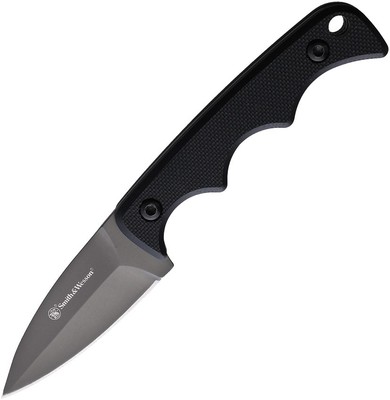 Smith & Wesson H.R.T. Neck Knife Spear 1193157 2.0'' Stainless Black G10 Fixed