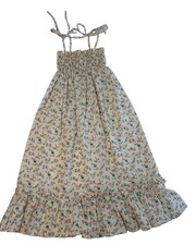 child vintage Smocked Sundress in cream lavender floral size 8 