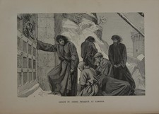 King Henry the IV at Canossa Art Print History Legend Antique Original 1880