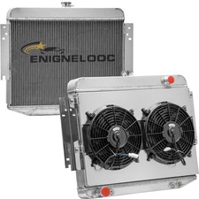 3 Row Core Aluminum Radiator For 1966-1969 V8 Big Block Shroud Fan 3 Row Core Aluminum Radiator For 1966-1969 V8 Big Block Shroud Fan