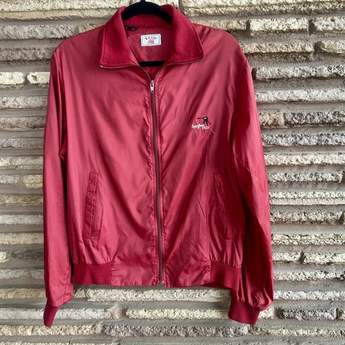 Men's Vintage Red IZOD Spyglass Hill Golf Full Zip Nylon Windbreaker Size Medium - Picture 7 of 7