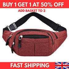 Men Women Waist Bum Bag Fanny Pack Travel Holiday Money Belt Zip Pouch Wallet