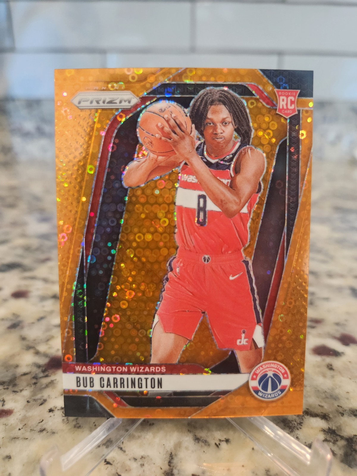 2024-25 Panini Prizm Bub Carrington #244 RC Rookie Fast Break Orange /125