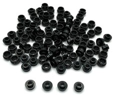 Lego 100 New Black Plates Round 1 x 1 with Open Stud Parts