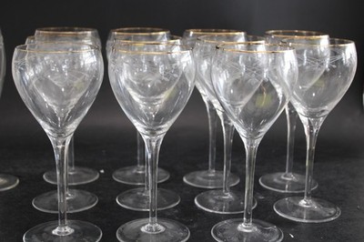 Gorham Bellamy Gold 12 Water (2 had ware in gold trim)