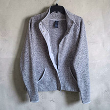 Champion C9 Women's Gray Heathered Full Zip Fleece Hoodie Pockets Logo L
